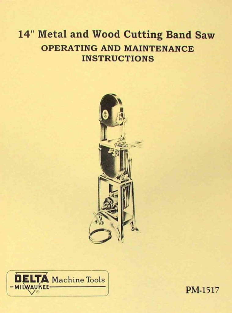 DELTAMilwaukee 14" Wood & Metal Band Saw Operator's & Parts Manual
