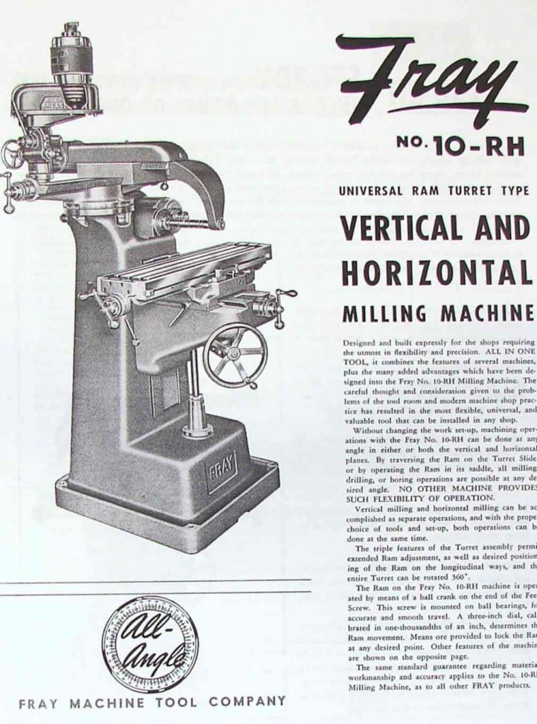 FRAY Milling Machine Type 4 Head Instructions & Parts Manual - Ozark ...