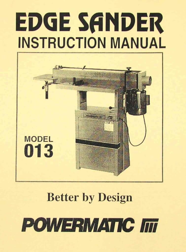 POWERMATIC Model 013 AMT 4690 Edge Sander Instructions Parts Manuals