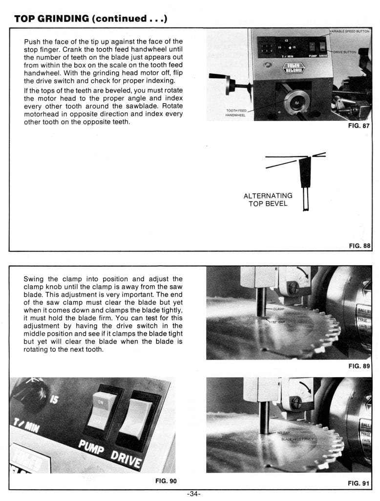 FOLEY Belsaw 3680920 Automatic Carbide Grinder Instructions & Parts ...