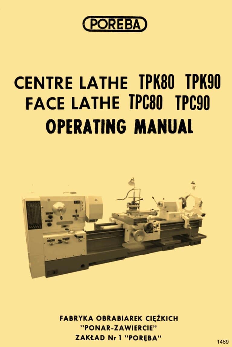 Poreba Ponar Toolmex TPK80 TPK90 TPC80 TPC90 Metal Lathe Operator ...