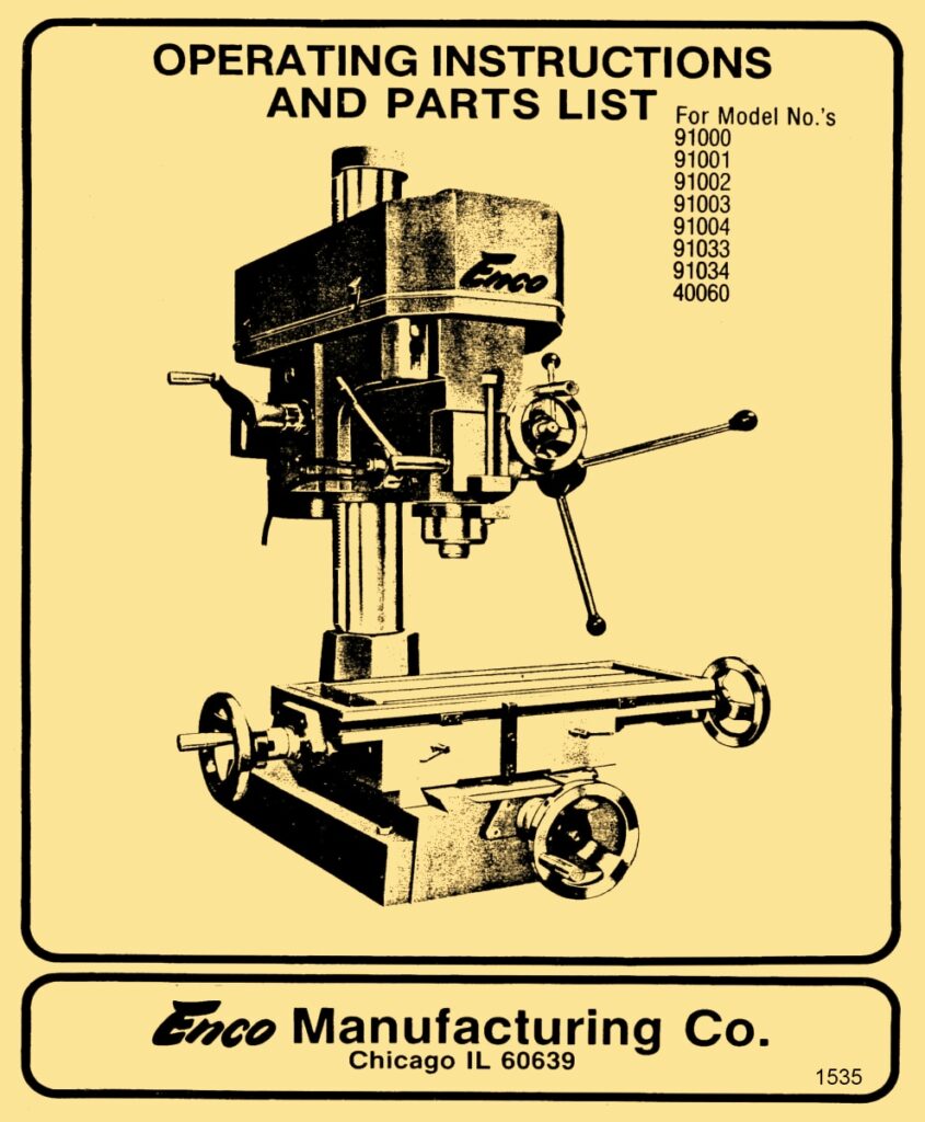 Enco Ozark Tool Manuals & Books