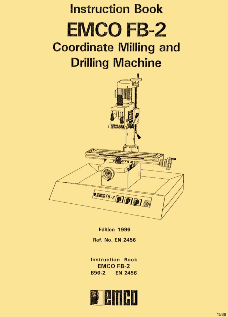 EMCO FB-2 Milling Machine Owner Instructions Maintenance Manual - Ozark Tool Manuals &amp; Books