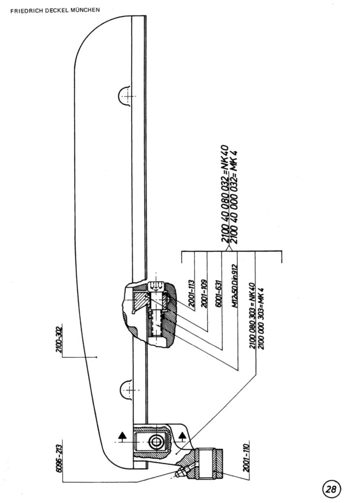 DECKEL Model FP1 Universal Tool Milling & Boring Machine Service Parts ...