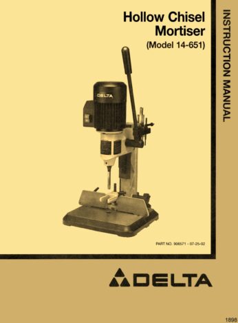 Delta 14-651 Hollow Chisel Mortiser manual cover