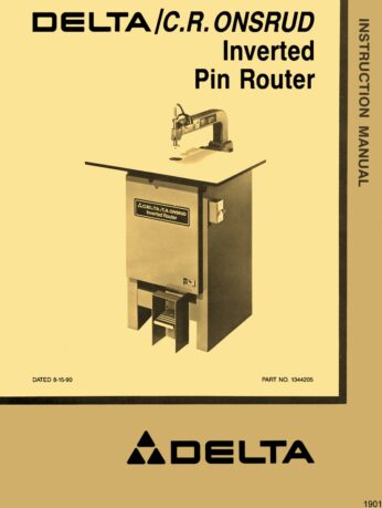 Delta C.R. Onsrud Pin Router manual cover