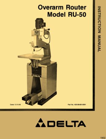 Delta RU-50 Overarm Router manual cover