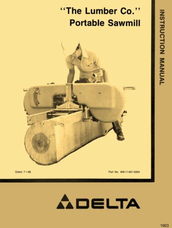 Delta Portable Sawmill Portable Sawmill manual cover