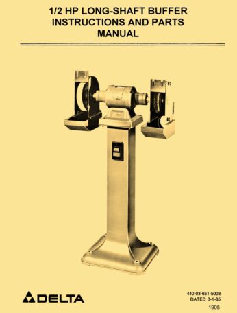 Delta 1/2 HP - Long Shaft Buffer 1/2 HP - Long Shaft Buffer manual cover