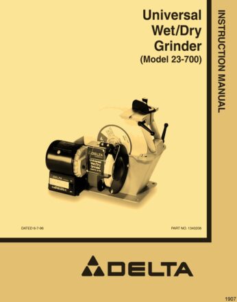 Delta 23-700 Grinder manual cover
