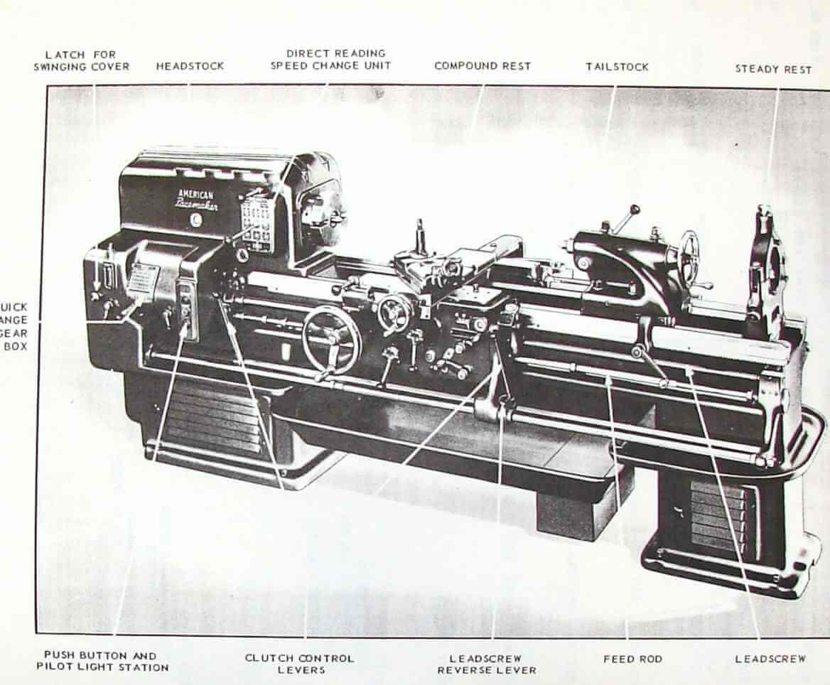 AmericanTool Pacemaker Lathe 14" to 25" Parts Manual #1 