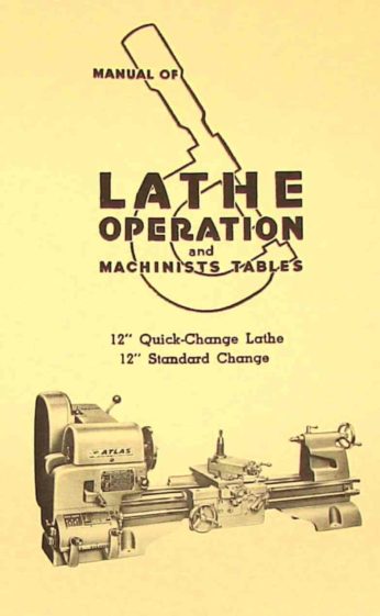 Sears Craftsman Metal Lathe Operator Manual for All 6" & 12" Models #2167 