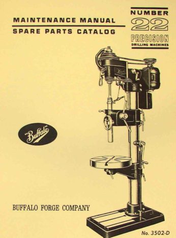 Buffalo Forge No.15 Drill Press Maintenance & Spare Parts Manual  *1053 