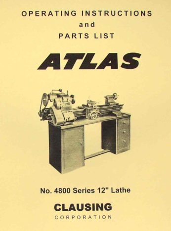CLAUSING 12" 5900 Series Step-Pulley Metal Lathe Instruction & Part Manual 0138 