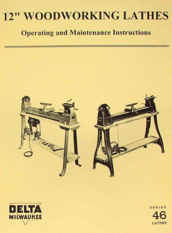 DELTA-Rockwell 12" Gap Bed Wood Lathe Operating & Parts Manual 0198 