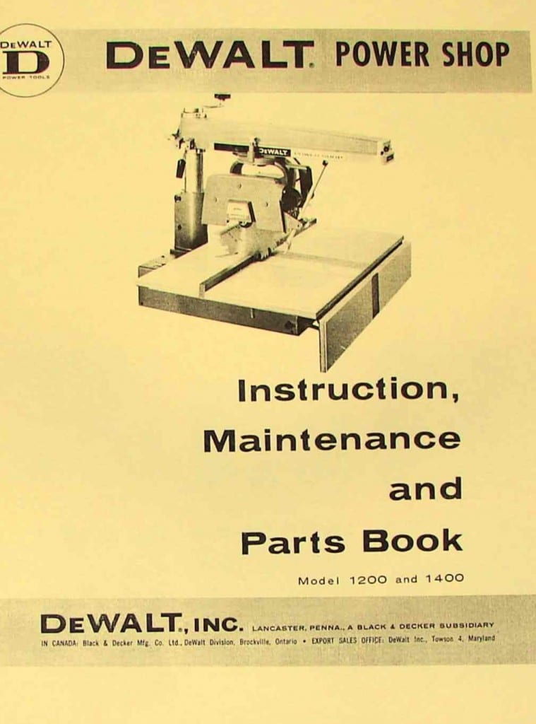 How to Get the Most Out of A Radial Arm Saw Manual by Dewalt - Ozark ...