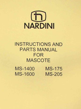 NARDINI MS-1440 1640 S/E Mascote Lathe Part Manual 0483 
