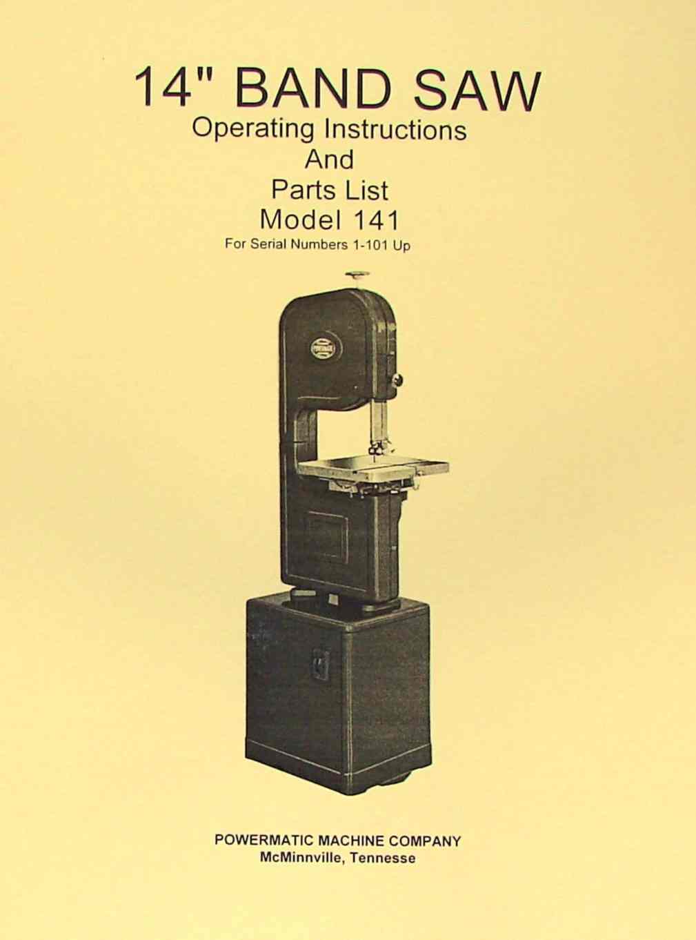 Powermatic 14 Bandsaw Manual