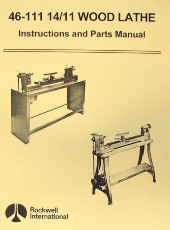 Delta/Rockwell 12" Gap Bed Wood Lathes Service Owner's Manual Parts List 