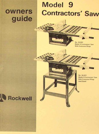 Delta Rockwell 9" Deluxe Saw Instructions 