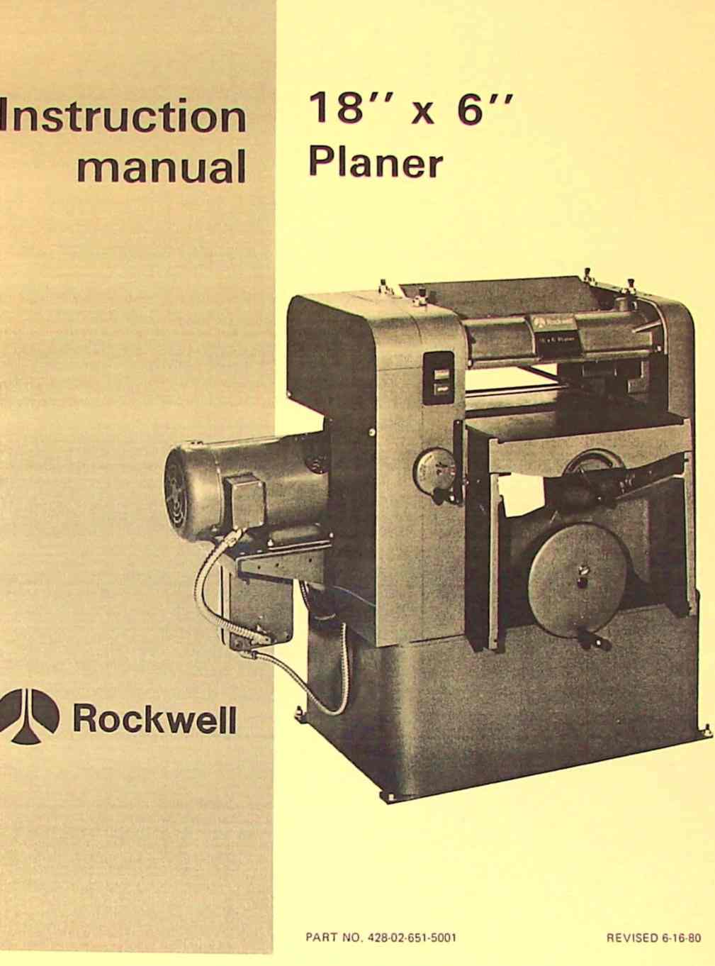 Rockwell P-24 Planer Service Manual 