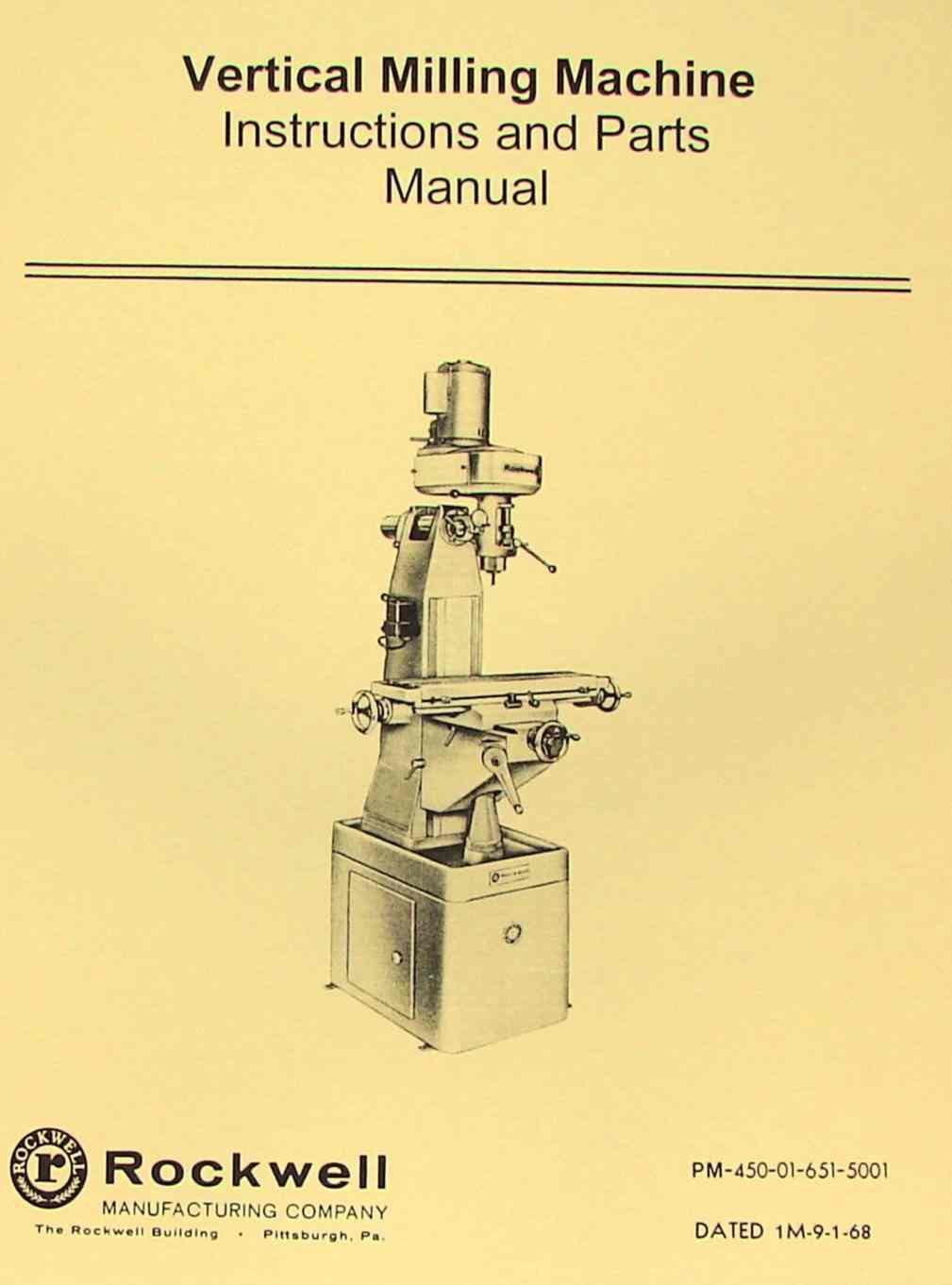 Tool & Cutter Grinder Covel Clausing 12 Operations and Assembly Manual 1968 
