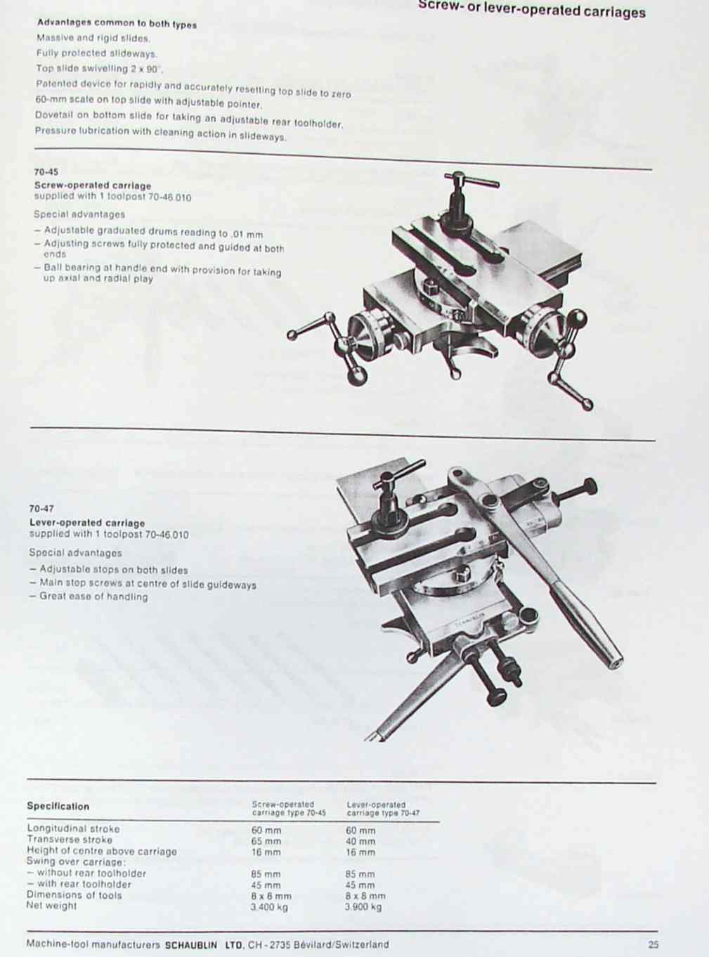 Details about   Schaublin 70 Toolmakers Lathe Service Repair Manual S24 