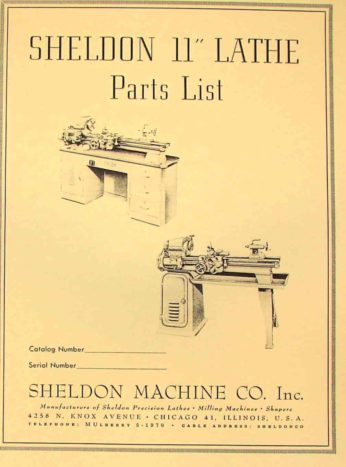 R15 and R17 Sheldon R-13 parts Lists Manual 1966 Lathes 
