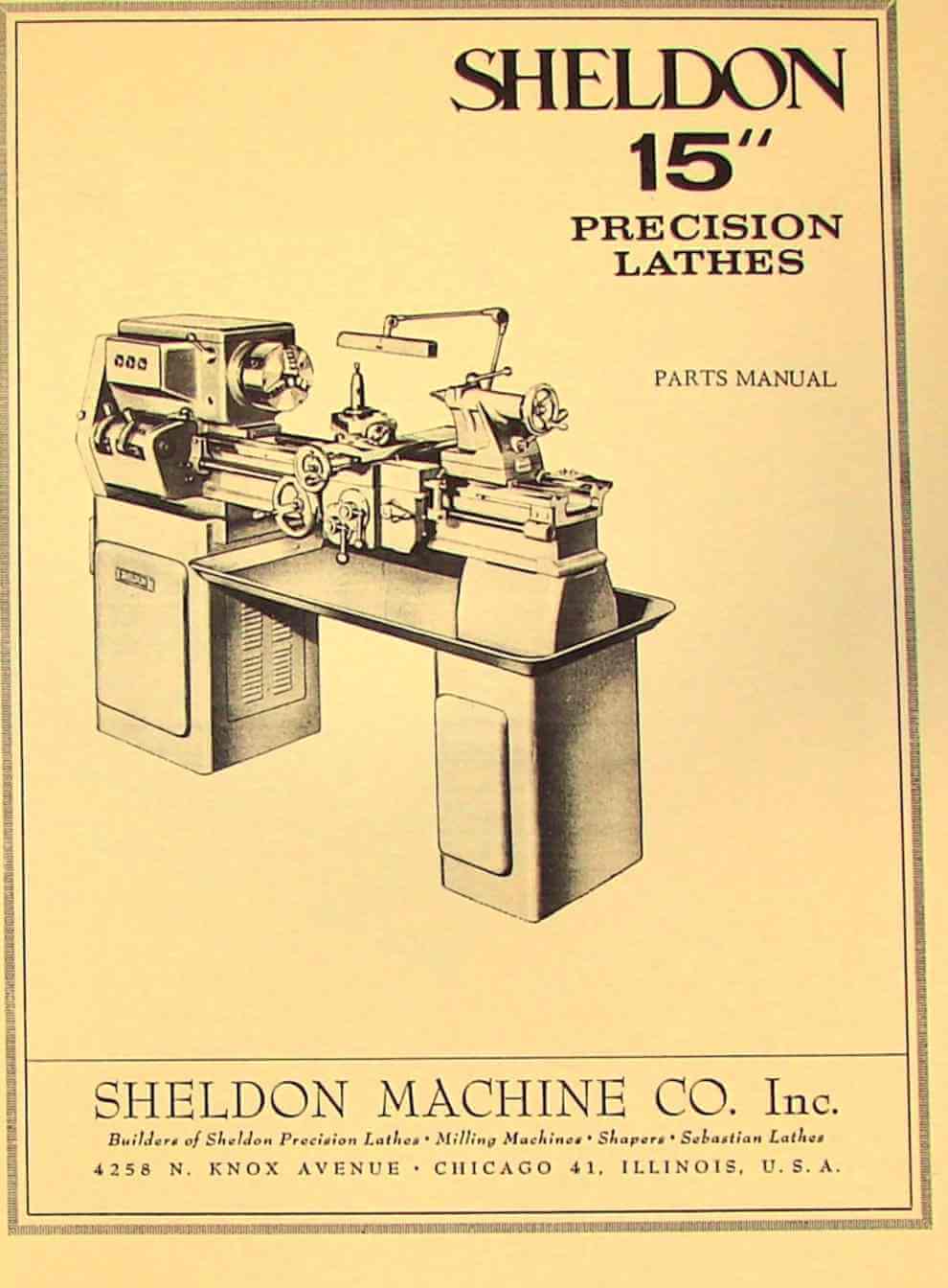 SHELDON 15 inch Precision Metal Lathe Parts Manual Ozark Tool Manuals