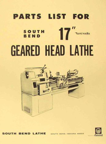 SOUTH BEND 1307 Metal Lathe Operator's & Parts  Manual 0666 