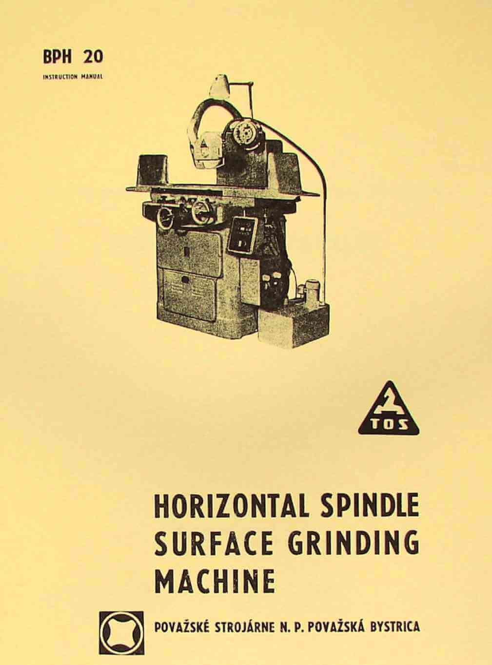 Surface grinding Machine Operations and Parts Manual Thompson Type B and C 