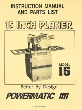 Powermatic Model 15 Chain Saw Mortiser Instruction & Parts Manual *304 