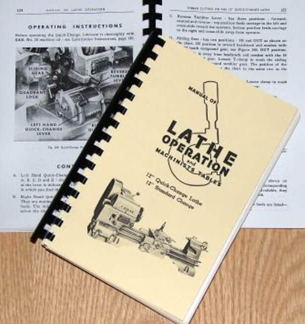 Atlas Craftsman Manual of Lathe Operation Book for 12" Crossfeed Pull-Knob 0034 