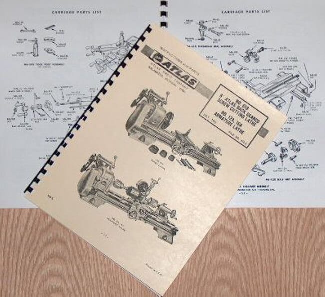 Atlas/Craftsman 6" Metal Lathe 618 & 101.07301 Service Manual and Parts Lists 