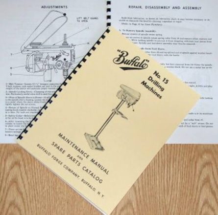 Buffalo Forge No.15 Drill Press Maintenance & Spare Parts Manual  *1053 