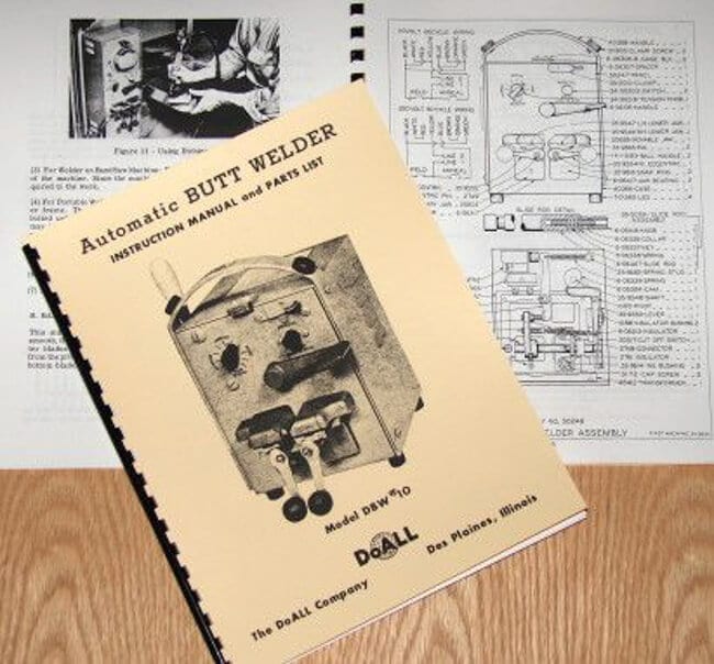 DOALL Butt Welder DBW #10 Operator's and Parts Manual 0273 
