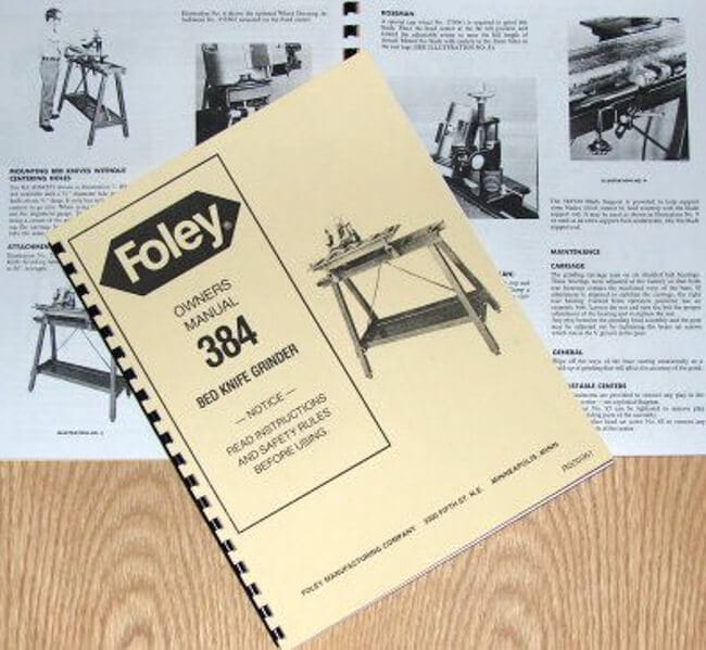 FOLEY 384 Bed Knife Grinder Operators & Parts Manual - Ozark Tool Manuals &  Books