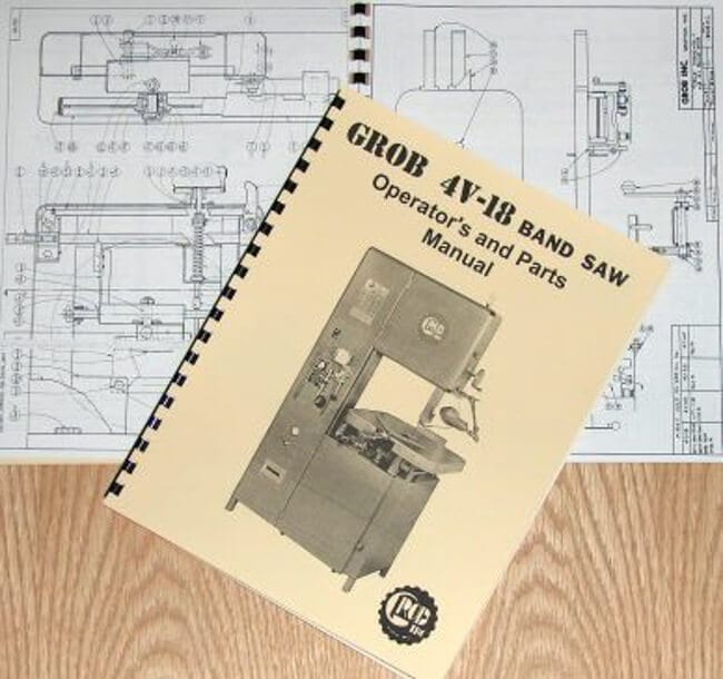 Grob 4V-18 Bandsaw & RWA RWB Blade Welder Operator & Parts List Manual #579