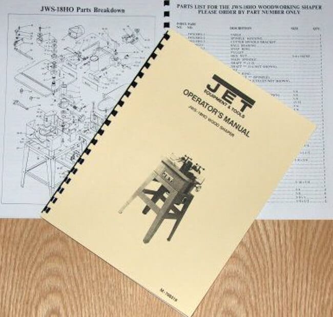 JET/Asian JWS-18HO Wood Shaper Operator's & Parts Manual 0379 