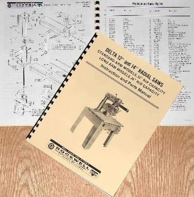 DELTA-Rockwell 12" & 14" Radial Arm Saw Instructions & Parts Manual 0229 