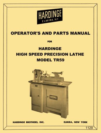HARDINGE HLV-H Metal Lathe Maintenance Manual 0342 