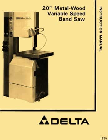 DELTA 10" Band Saw 28-195 Instructions & Parts Manual 0828 