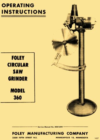 FOLEY BELSAW 3670928 Retipping Fixture Owner's Instructions Parts Manuals 0998 